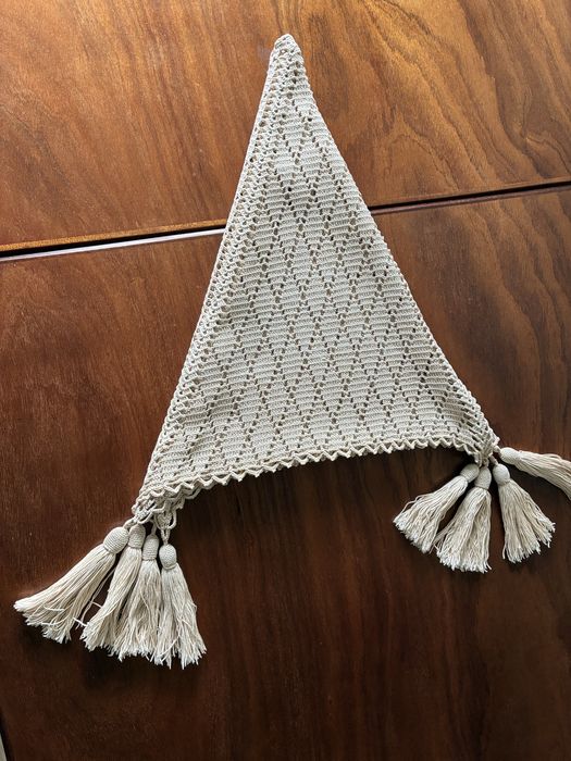 Toalha de crochet bege