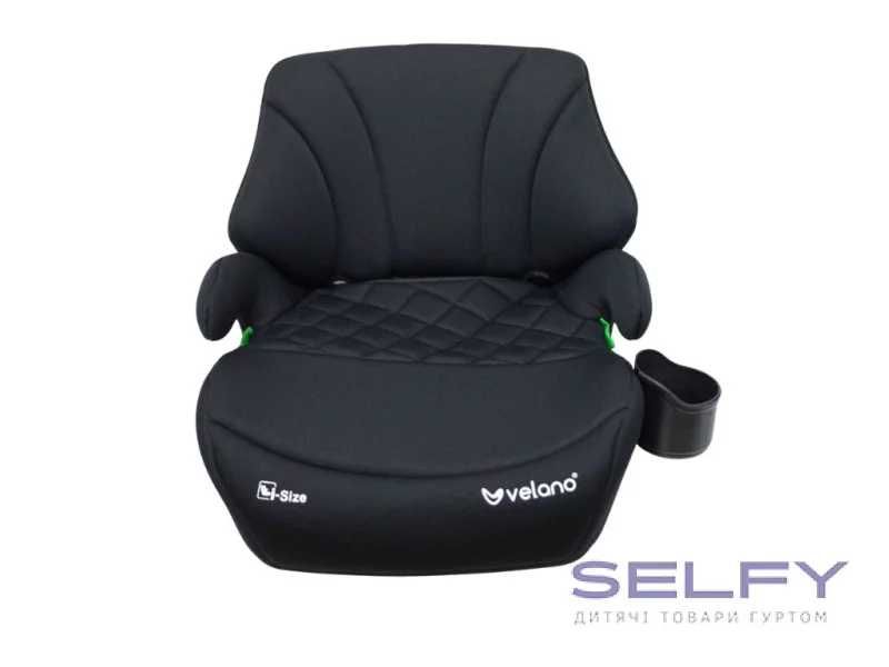 Бустер VELANO Gravo i-Size 125–150 см, ISOFIX + підстаканник, сірий чорний, можна забрати у Львові
