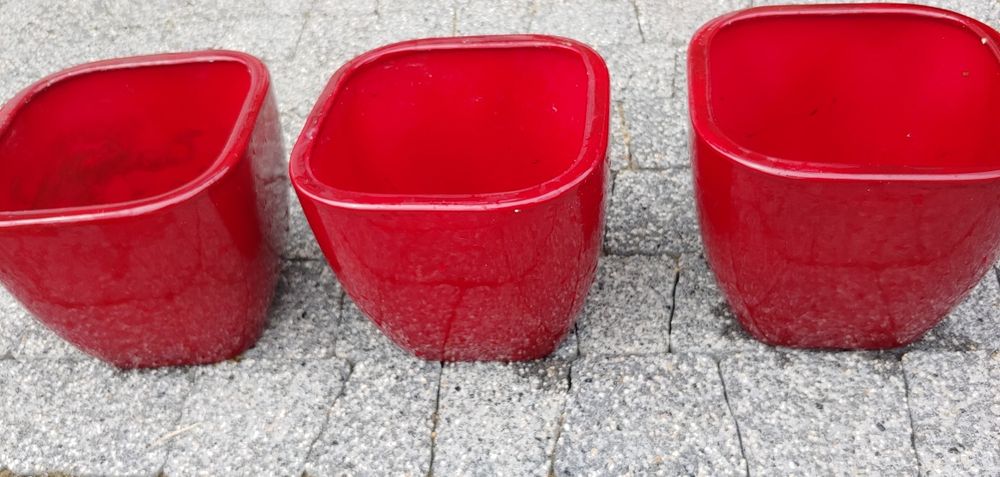 Czerwone Osłonki doniczki ceramiczne