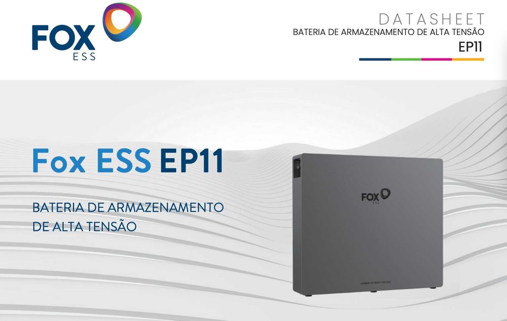 Bateria Solar HV Fox ESS EP11 10.36kWh NOVA c/ fatura 10 Anos Garantia