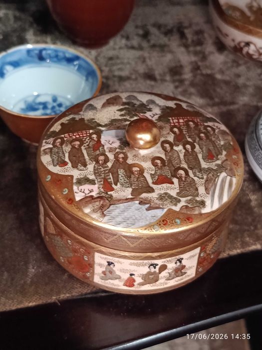 Caixa Cerâmica Satsuma Meiji 9,4 cm