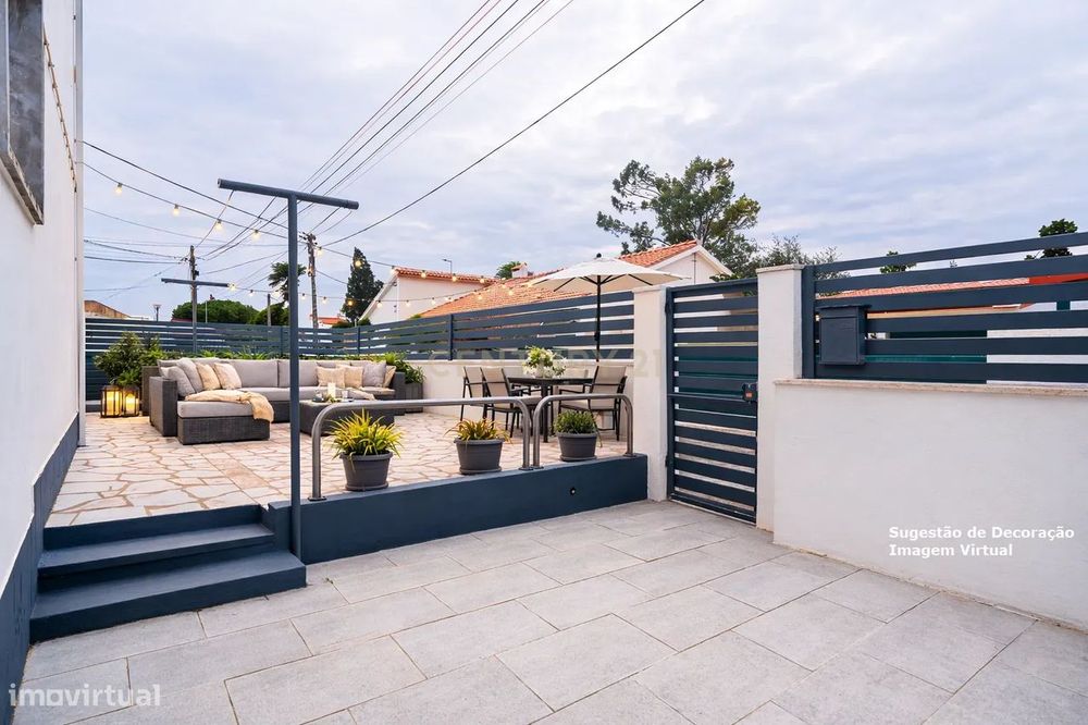 Arrenda-se T2 renovado em andar de Moradia , Muito Luminoso, com Terra