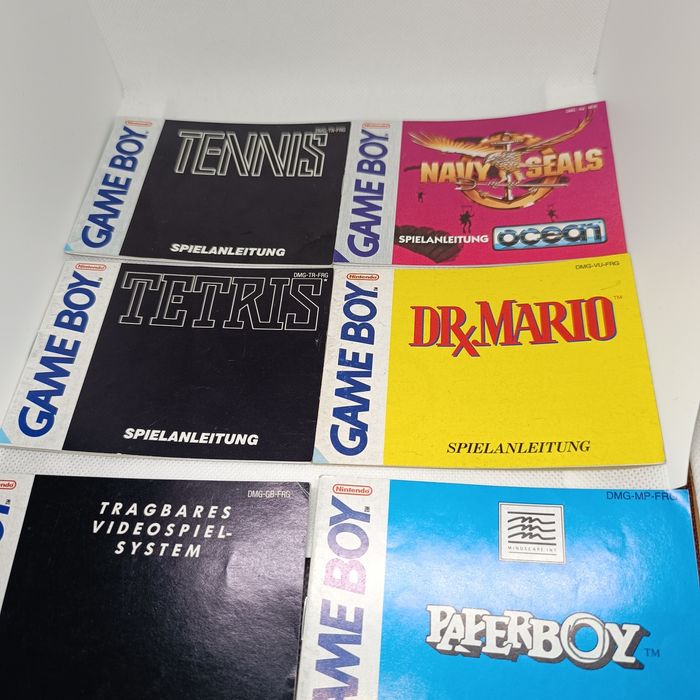 Lote de 7 Manuais Nintendo Game Boy Original + 1 Promo Insert German / FRG Region