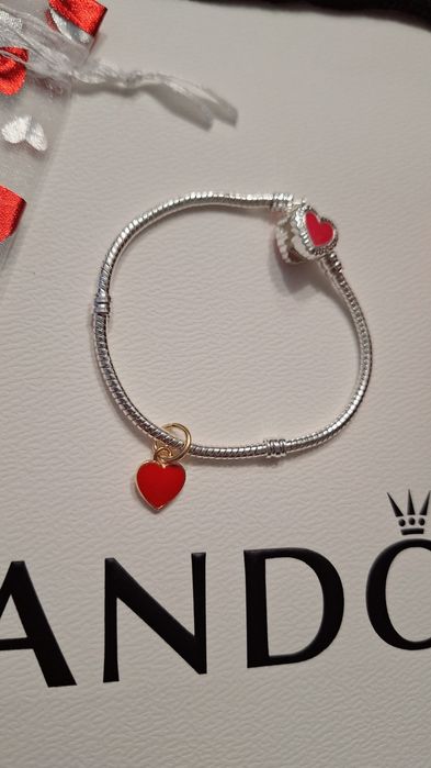 Nowa zawieszka czerwone serduszko do Pandora - Prezent na Walentynki