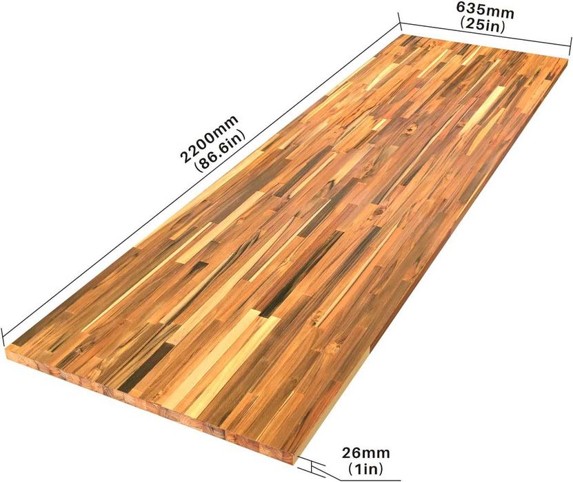 Blat teak egzotyk INTERBUILD 2000 x 800 x 26 nowy na stół / wyspę