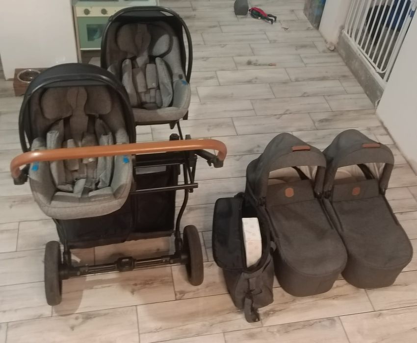 Wózek bliźniaczy Jedo Duo + 2x avionaut Pixel+ adapter