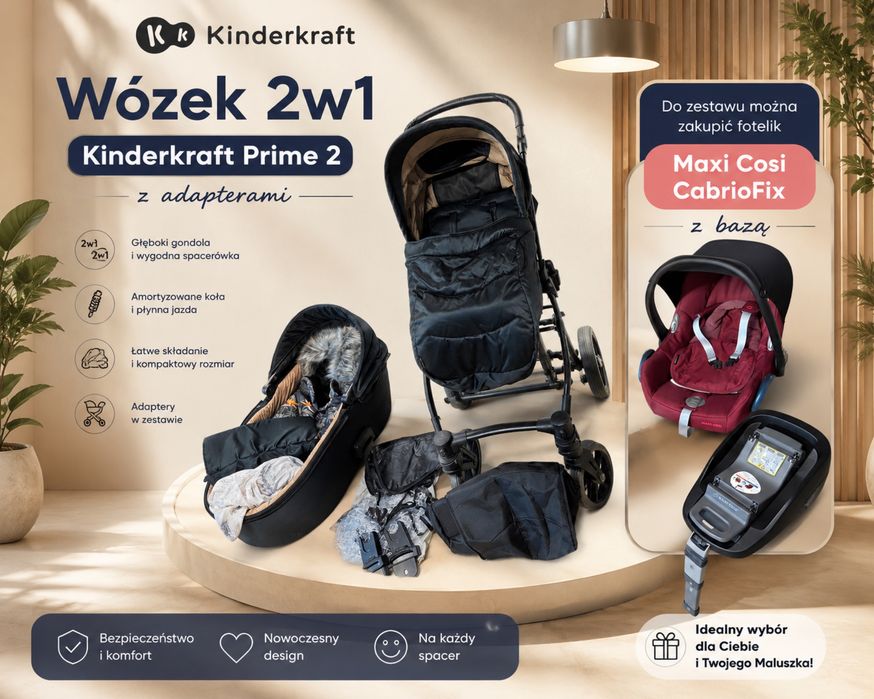 Kinderkraft prime 2 wózek 2w1