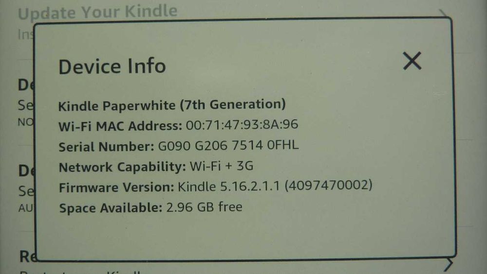Amazon Kindle Paperwhite 7th generacja 3GB "0FHL"