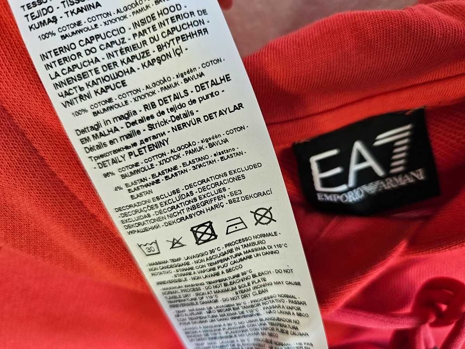 Camisola com capuz Emporio Armani M vermelho