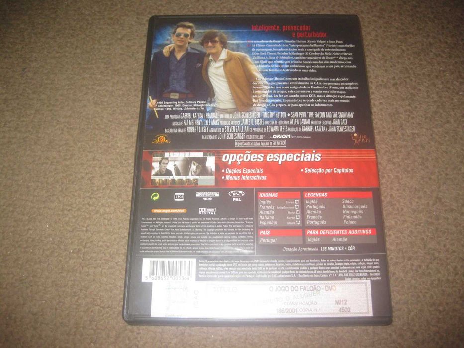 DVD "O Jogo do Falcão" com Sean Penn/Raro!