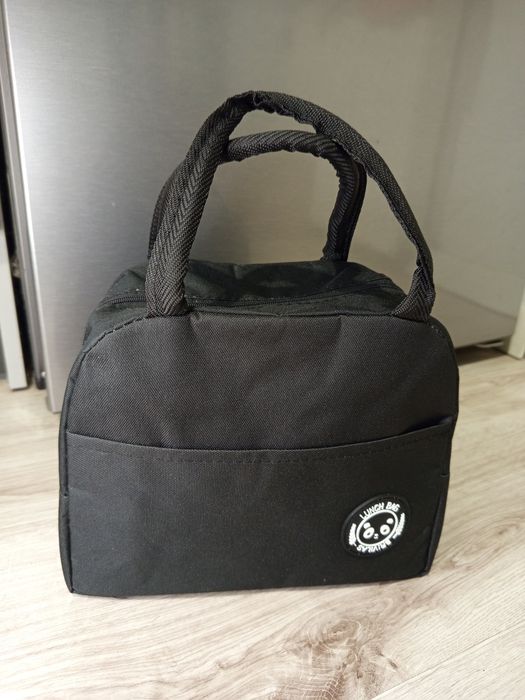 Torba termiczna szara na lunch – idealna do szkoły i pracy!