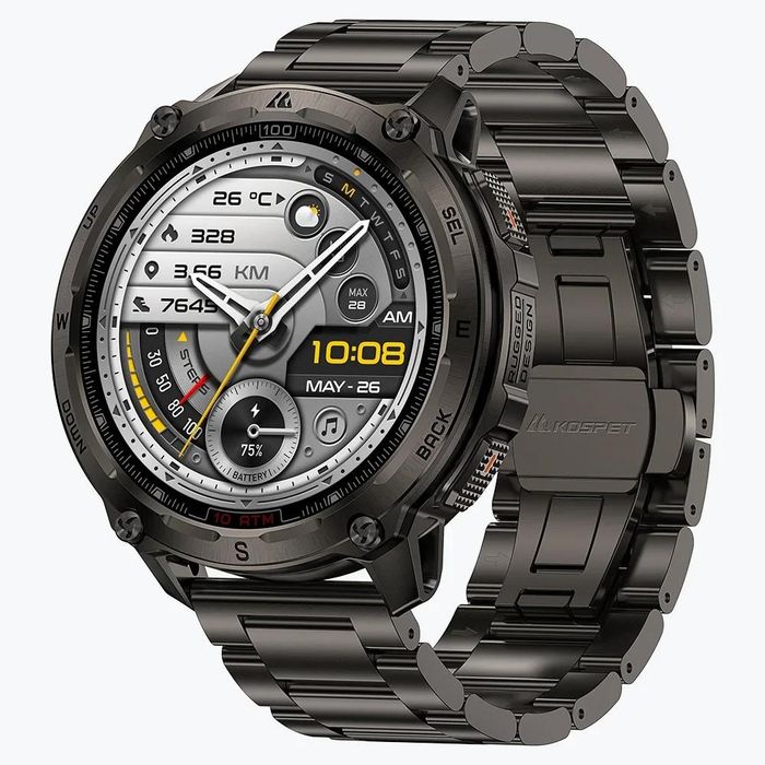 Новинка! Тактичний смарт годинник Kospet TANK T4 + Compass, GPS, 32GB