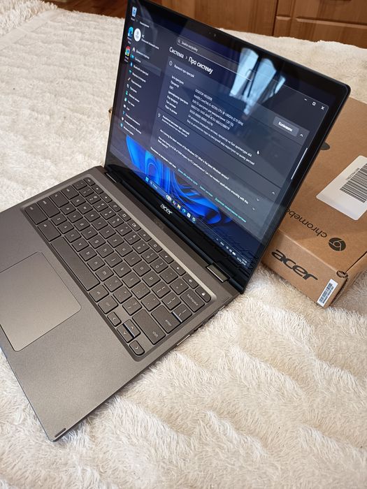 Acer Spin 713 i5-10210 4 ядра 8 потоків, 8/128гб, акум до 7 годин