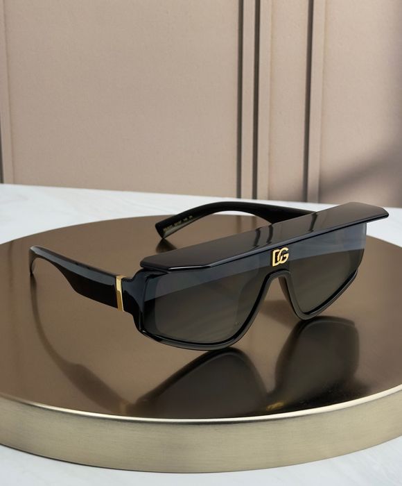 Сонцезахисні окуляри Dolce & Gabbana DG6177 чорні маска-щит темна лінза унісекс оригінал