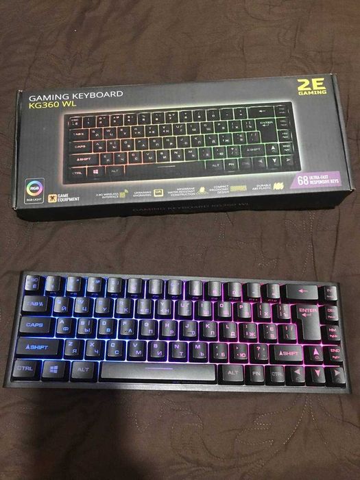Клавіатура бездротова 2E Gaming KG360 RGB 68key (2E-KG360UBK)