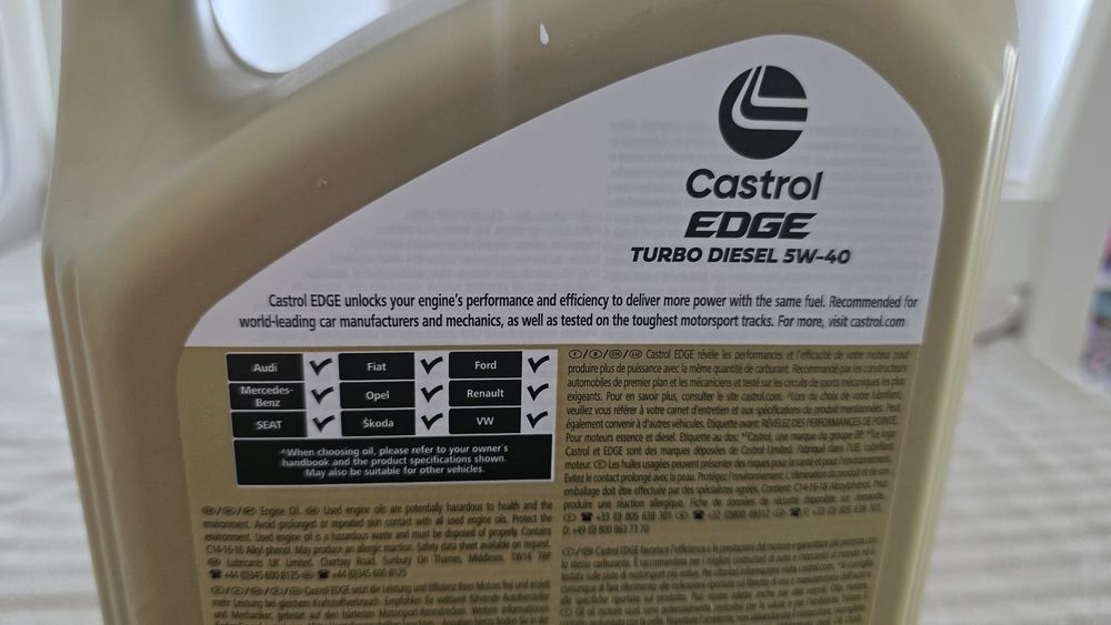 óleo de motor castrol edge turbo diesel 5w40 4l