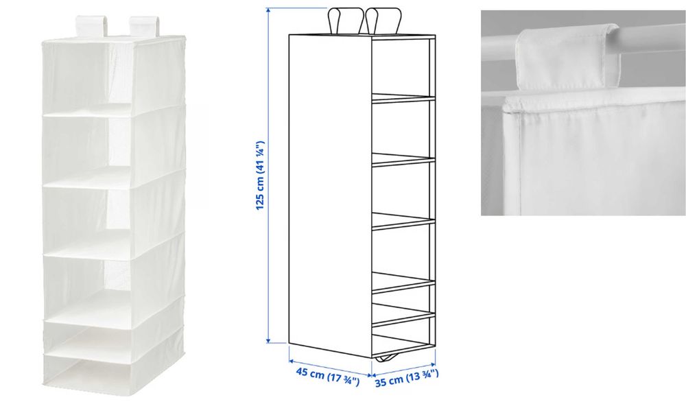 Organizador SKUBB - Arrumação vertical de roupa com 6 compartimentos