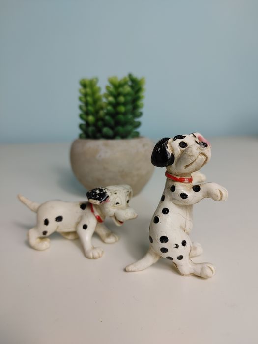 Pieski psy figurki prl gumowe dalmatyńczyki 101 dalmatyńczykow disney