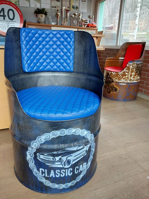 Beczka fotel prezent 200L ręczne malowanie custom classic car hot rod