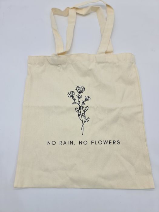 Saco tecido No Rain No Flowers original - novo