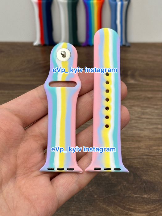 Ремінець браслет Apple Watch 38/40/41mm Ремешок епл вотч Rainbow