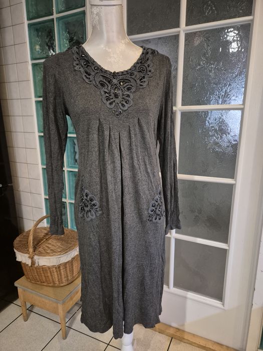 Sukienka boho szara M