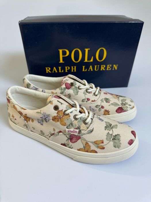 Nowe sneakersy damskie dziecięce POLO RALPH LAUREN kremowe w kwity 38