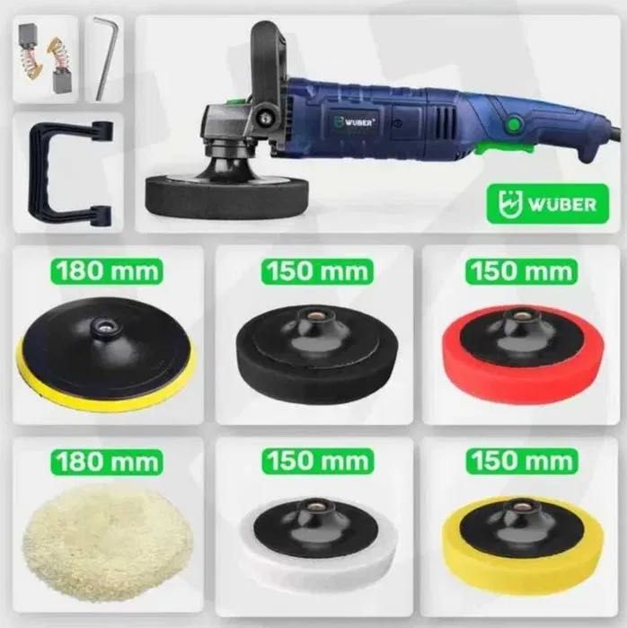 Polerka Samochodowa Rotacyjna 2300w Regulacja Obrotów + Zestaw Gąbek