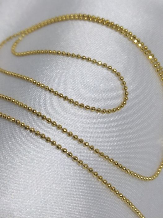 Złoty łańcuszek kulki, złoto 585, długość 45 cm