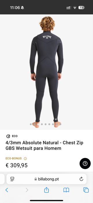 Billabong Absolute Chest Zip Wetsuit - XL