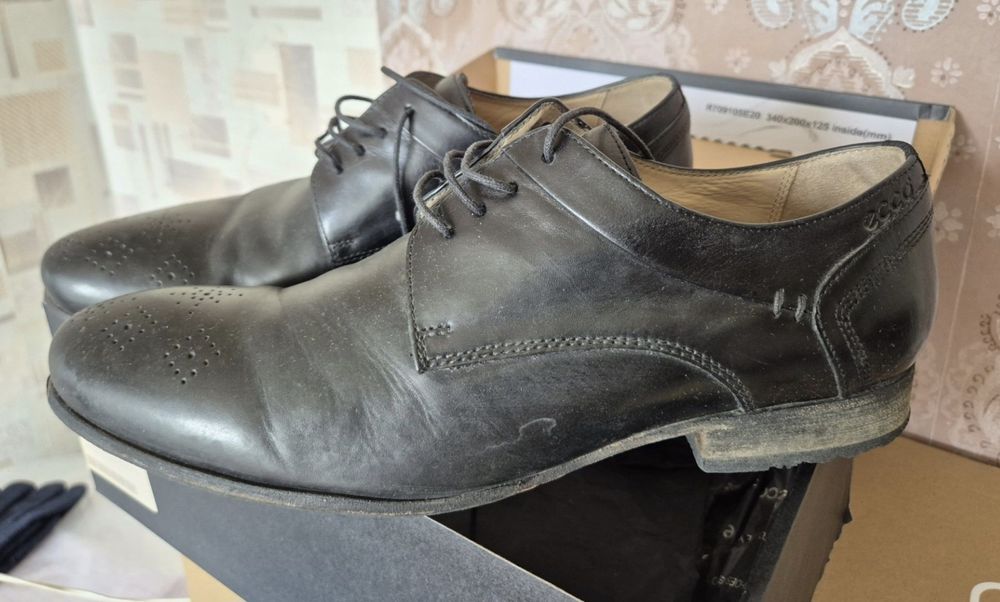 мужские кожаные туфли "ECCO" 45-й размер