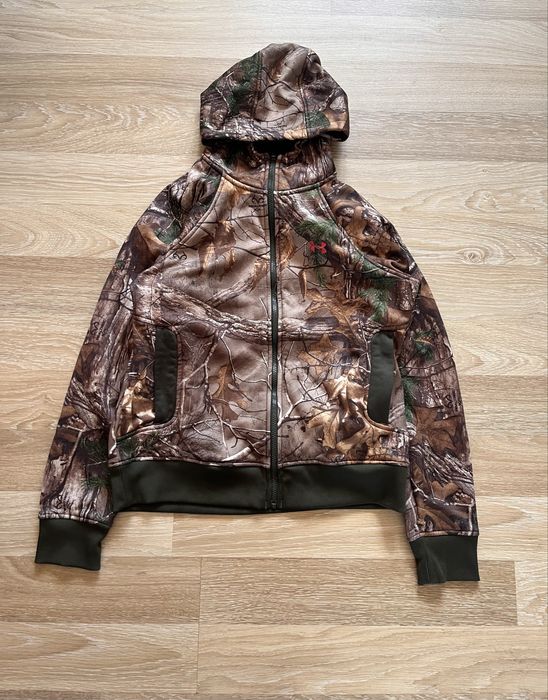 REALTREE camo hoodie Under Armour logo zip реалтри худи кофта