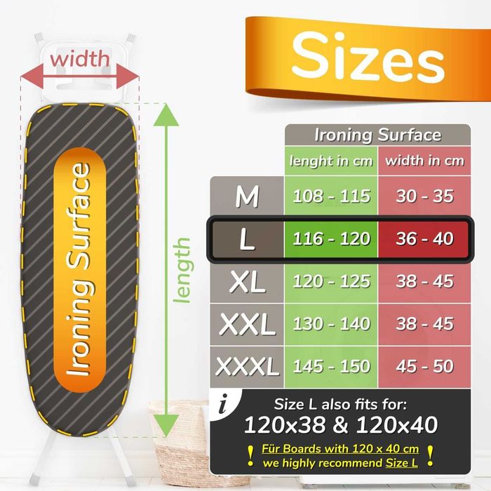 Nowy pokrowiec na deskę do prasowania / deska / L 40x120cm !9217!
