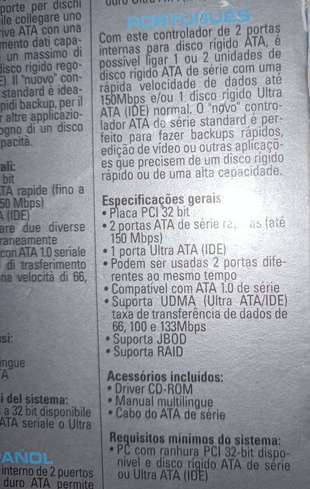 Conversor PCI para SATA e IDE discos ruídos computador - novo