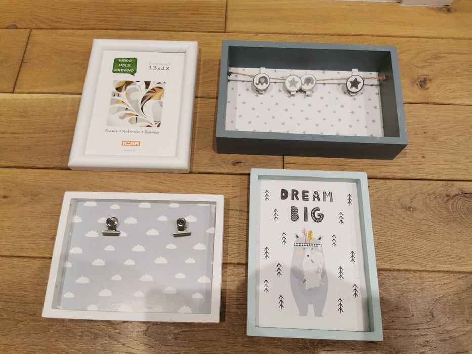 4 szt drewnianych ramek na zdj