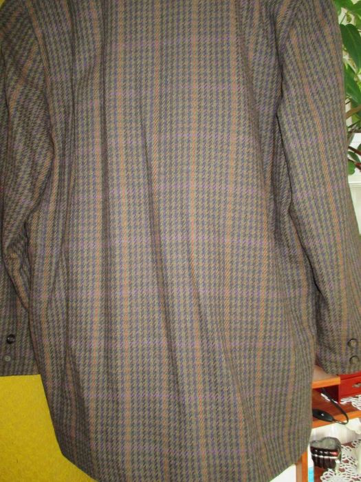 Marynarka w krateczkę z aksamitnym kołnierzem  rozm. XXL