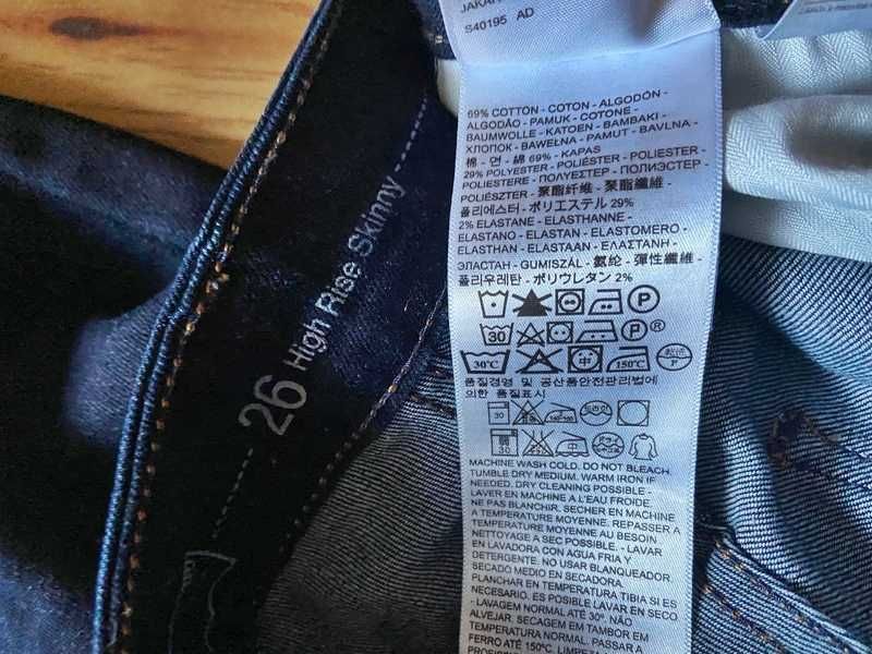 Xs s levis spodnie jeans dzins skinny modelujące dopasowane basic