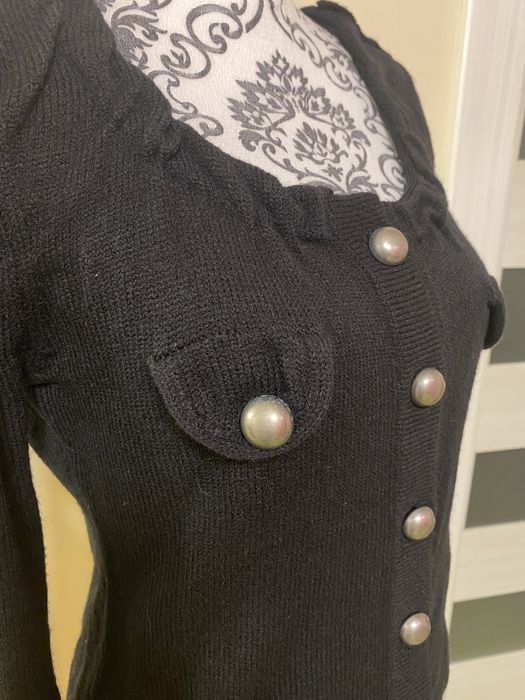 Czarny sweter z pagonami Sinequanone, rozmiar 38