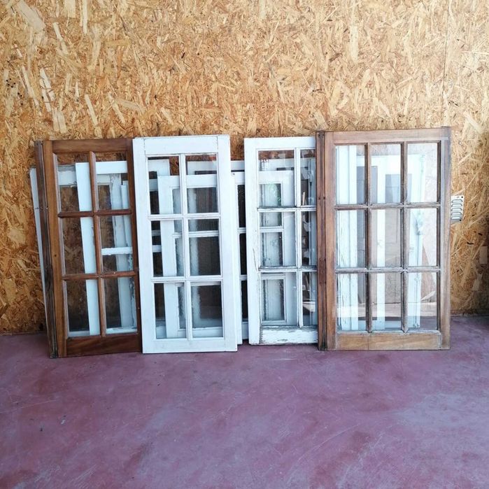 Janelas antigas diversas madeiras e estilos e medidas 150 unidades