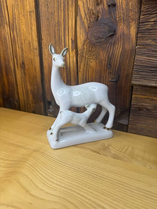 Sarna z cielakiem figurka porcelanowa Połonne PRL ZSRR A512