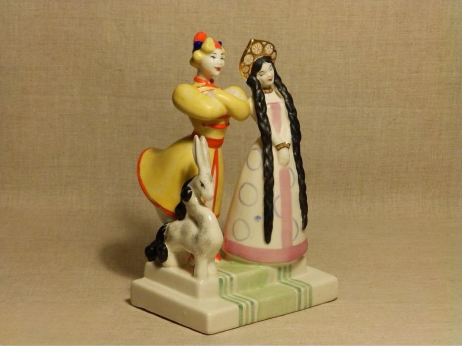 Статуэтка ИВАН ЦАРЕВИЧ И КОНЁК ГОРБУНОК сказка ЗХК Полонне фарфор СССР