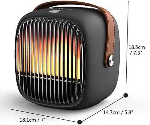 Grzejnik przenośny z uchwytem czarny "farelka"