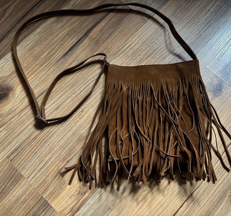 Torebka z frędzlami,brązowa torebka