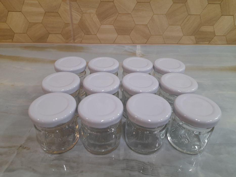 Скляні банки з кришками 42 мл, 12 шт.