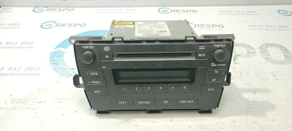 Sistema De Áudio Rádio Cd Toyota Prius Zvw30