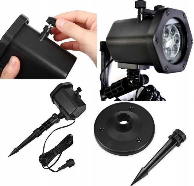 NOWY PROJEKTOR LED świąteczny 12 wymiennych slajdów 12x4 (48 obrazków)