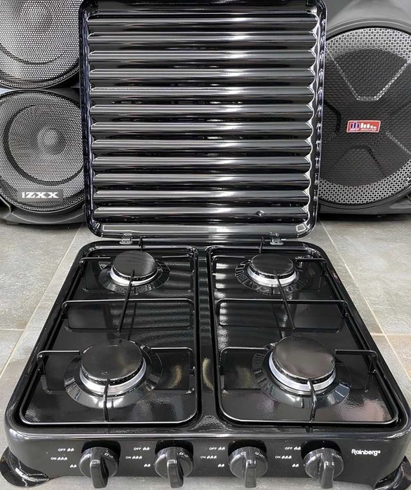 Настільна газова плита на 4 конфорки для блекауту переносна для дому