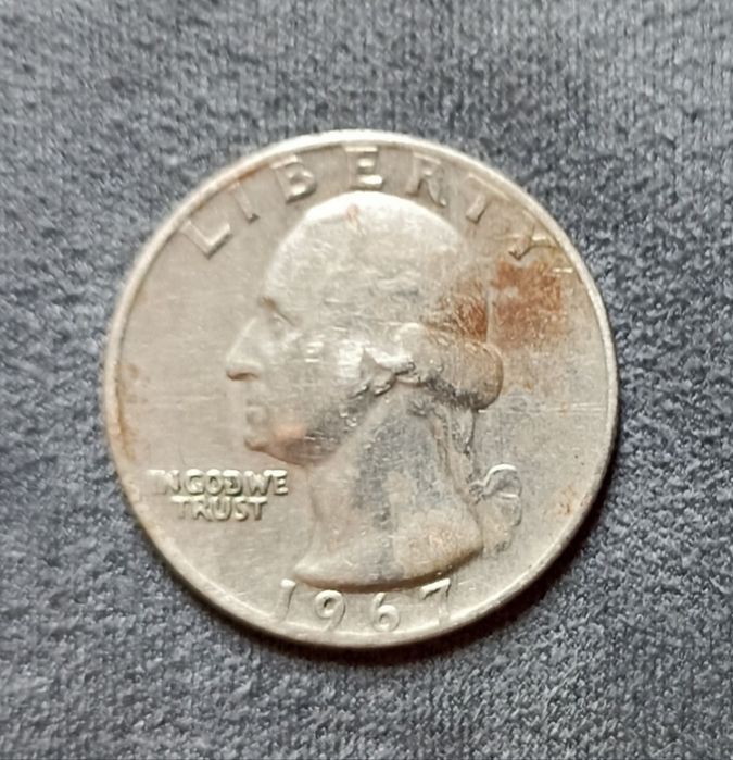 Коллекционная Монета Quarter Dollar 1967г.  Американский Четвертак