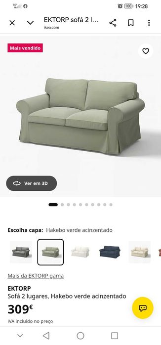 Sofá de dois lugares ikea