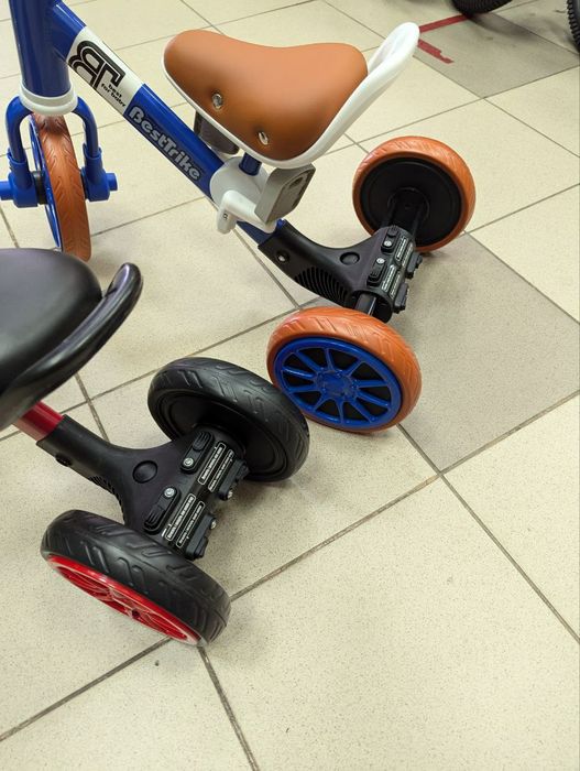 Велосипед 3-х колесный 2в1, велобег, металлическая рама